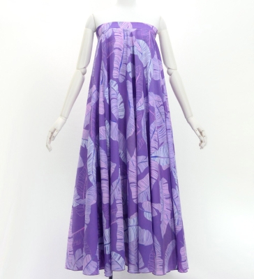 Hula Long Multi Way Koshibo Dress with Banana Leaf  Print / Luxury Collection / Lavender  / J3202-2