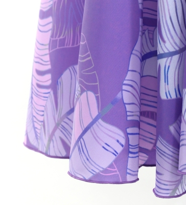 Hula Long Multi Way Koshibo Dress with Banana Leaf  Print / Luxury Collection / Lavender  / J3202-2