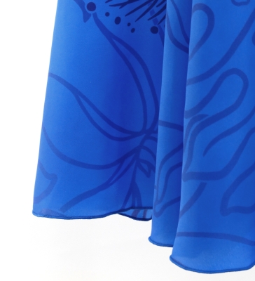 Hula Long Multi Way Koshibo Dress with Lehua Print / Luxury Collection / Navy / J3202-4