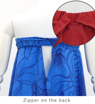 Hula Long Multi Way Koshibo Dress with Lehua Print / Luxury Collection / Navy / J3202-4