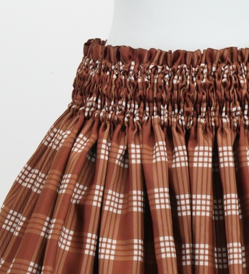 Hula Blouse & Pa'u Set-Up with Palaka & Lei Print / Luxury Collection / Brown / J3204br