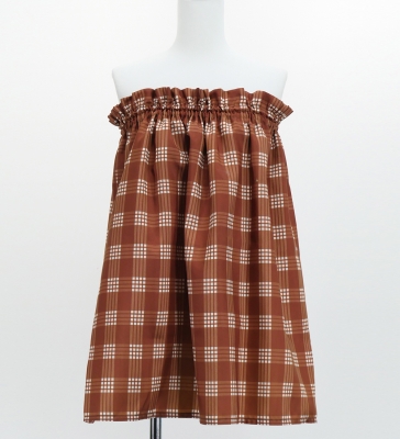 Hula Blouse & Pa'u Set-Up with Palaka & Lei Print / Luxury Collection / Brown / J3204br