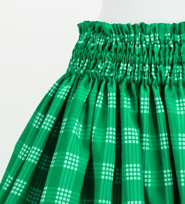 Hula Blouse & Pa'u Set-Up with Palaka & Lei Print / Luxury Collection / Green / J3204gr