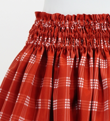 Hula Blouse & Pa'u Set-Up with Palaka & Lei Print / Luxury Collection / Red / J3204rd
