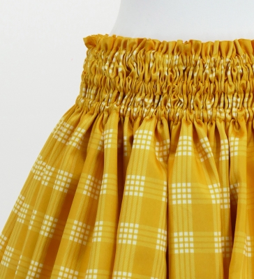 Hula Blouse & Pa'u Set-Up with Palaka & Lei Print / Luxury Collection / Yellow / J3204ye