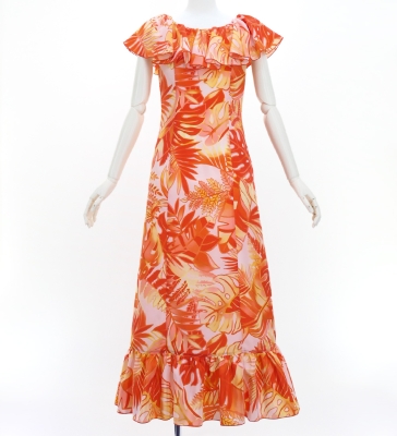 Hula Koshibo Frill Dress / Luxury Collection / Orange Red / J3205orrd