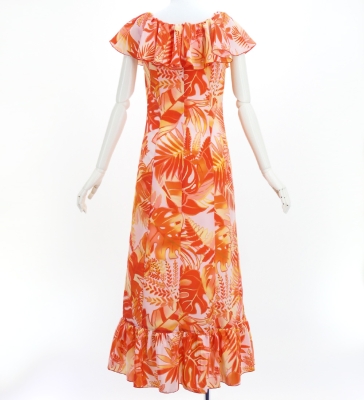 Hula Koshibo Frill Dress / Luxury Collection / Orange Red / J3205orrd