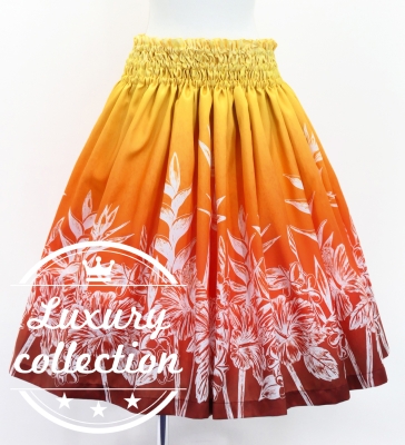 Hula Shantung Pa'u Skirt with Hawaiian Flower Print / Luxury Collection / J3221-4