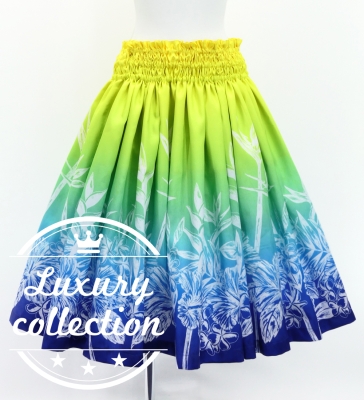 Hula Shantung Pa'u Skirt with Hawaiian Flower Print / Luxury Collection / J3221-5