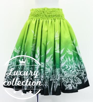 Hula Shantung Pa'u Skirt with Hawaiian Flower Print / Luxury Collection / J3221-6
