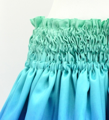 Hula Shantung Pa'u Skirt with Hawaiian Flower Print / Luxury Collection / J3221-7