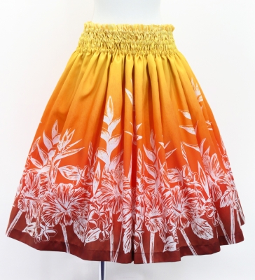 Hula Blouse & Pa'u Set-Up with Hawaiian Flower Print / Luxury Collection / J3222-4