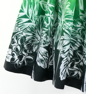Hula Blouse & Pa'u Set-Up with Hawaiian Flower Print / Luxury Collection / J3222-6