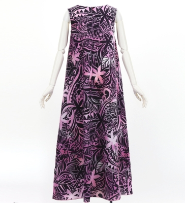 Hula Long Koshibo Dress with Heliconia Print / Luxury Collection / Pink / J3223-1
