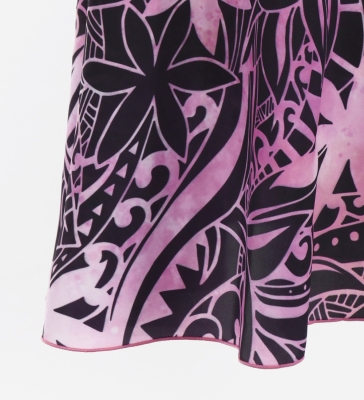 Hula Long Koshibo Dress with Heliconia Print / Luxury Collection / Pink / J3223-1