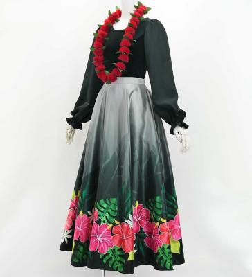 Hula Long Sleeve Blouse with Velvet / Black / J3224bk