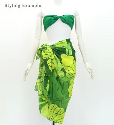Hula Short Pareo / Hibiscus / Green / J3225-16