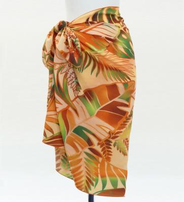 Hula Short Pareo / Hawaiian Leaf / Orange / J3225-2