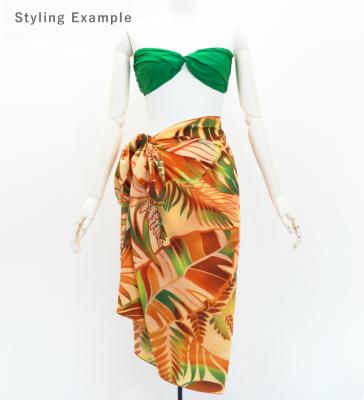 Hula Short Pareo / Hawaiian Leaf / Orange / J3225-2
