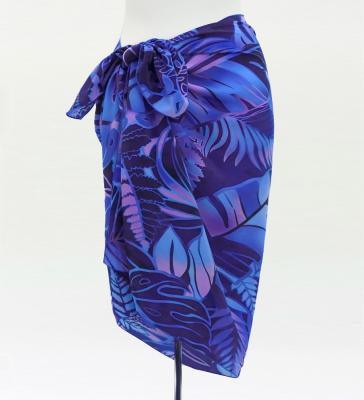 Hula Short Pareo / Hawaiian Leaf / Blue / J3225-4