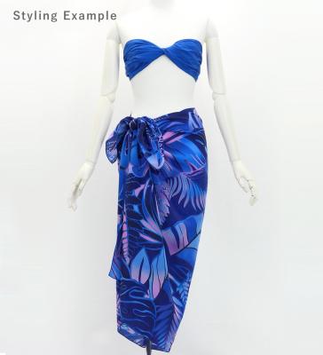 Hula Short Pareo / Hawaiian Leaf / Blue / J3225-4