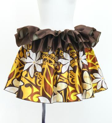 Tahitian Shantung Skirt with Tiare Print / Luxury Collection / Yellow / J3226-11