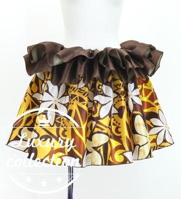Tahitian Shantung Skirt with Tiare Print / Luxury Collection / Yellow / J3226-11