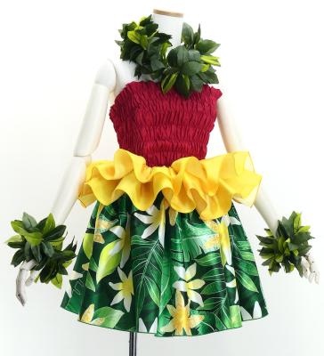 Tahitian Shantung Skirt with Tiare Print / Luxury Collection / Green / J3226-14