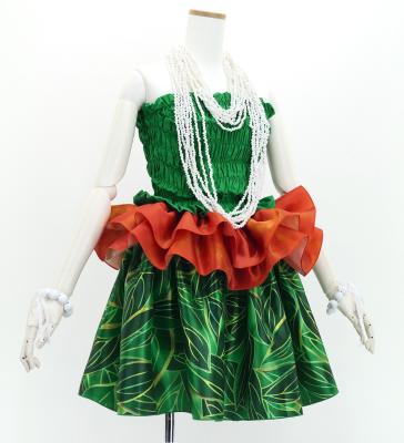 Tahitian Shantung Skirt with Ti Leaf Print / Luxury Collection / Green / J3226-16