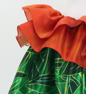 Tahitian Shantung Skirt with Ti Leaf Print / Luxury Collection / Green / J3226-16