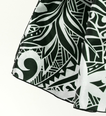 Tahitian Shantung Skirt with Heliconia Print / Luxury Collection / Gray / J3226-1