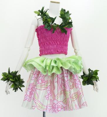 Tahitian Shantung Skirt with Tuberose Print / Luxury Collection / Light Pink / J3226-2