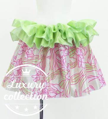 Tahitian Shantung Skirt with Tuberose Print / Luxury Collection / Light Pink / J3226-2
