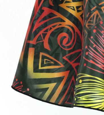 Tahitian Shantung Skirt with Kahiko & Lehua Print / Luxury Collection / Black / J3226-3