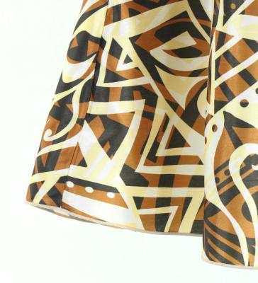 Tahitian Shantung Skirt with Kahiko Print / Luxury Collection / Beige & Brown / J3226-9