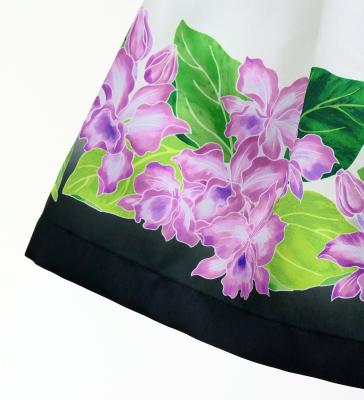 Hula Set up with Cattleya Lei Print / Luxury Collection / Black / J3228bk