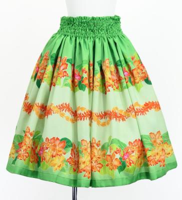 Hula Set up with Cattleya Lei Print / Luxury Collection / Green / J3228gr