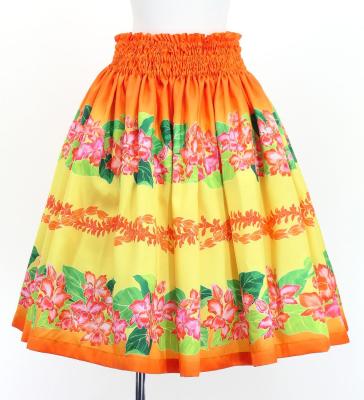 Hula Set up with Cattleya Lei Print / Luxury Collection / Orange / J3228or
