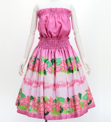 Hula Set up with Cattleya Lei Print / Luxury Collection / Pink / J3228pi