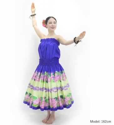 Hula Set up with Cattleya Lei Print / Luxury Collection / Purple / J3228pu