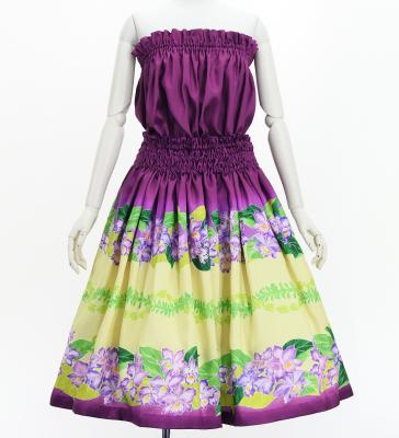 Hula Set up with Cattleya Lei Print / Luxury Collection / Red Purple / J3228rdpu