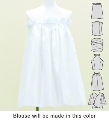 Hula Set up with Cattleya Lei Print / Luxury Collection / White / J3228wh