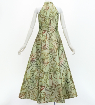 Hula Long Banana Leaf Dress with Shantung / Luxury Collection / Beige / J3252be