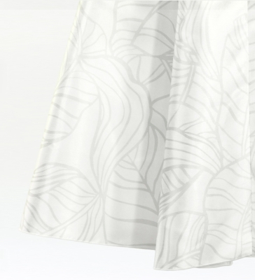 Hula Long Banana Leaf Dress with Shantung / Luxury Collection / White / J3252wh