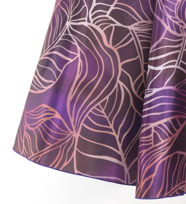 Hula Long Banana Leaf Dress with Shantung / Luxury Collection / Wine / J3252wi