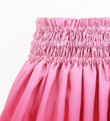 Hula Shantung Pa'u Skirt with Hawaiian Flower & Leaf Print / Luxury Collection / J3255-2