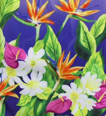 Hula Shantung Pa'u Skirt with Hawaiian Flower & Leaf Print / Luxury Collection / J3255-4