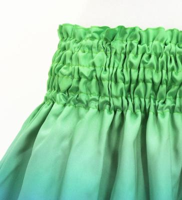 Hula Shantung Pa'u Skirt with Hawaiian Flower & Leaf Print / Luxury Collection / J3255-6