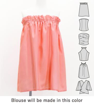 Hula Blouse & Pa'u Set-Up with Hawaiian Flower & Leaf Print / Luxury Collection / J3256-1