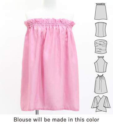 Hula Blouse & Pa'u Set-Up with Hawaiian Flower & Leaf Print / Luxury Collection / J3256-2